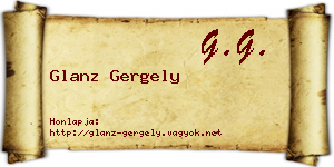 Glanz Gergely névjegykártya